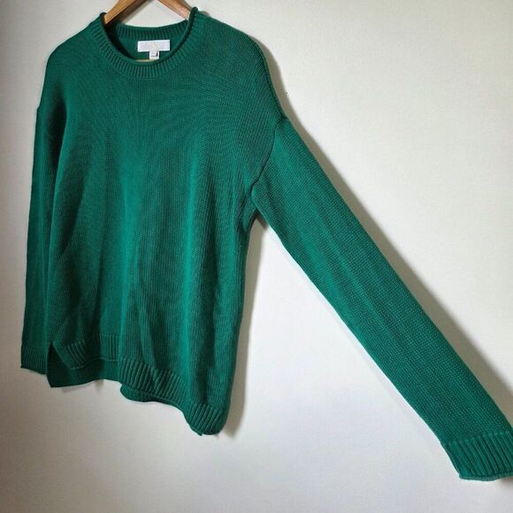 EUC LILLY PULITZER GREEN 100% COTTON CREW NECK PULLOVER SWEATER SMALL - Picture 2 of 14